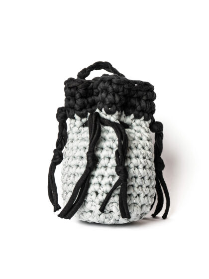 Mini Lulù - Grigio chiaro e nera con filo di lurex argento