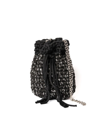 Mini Lulù - Nero con filo di lurex argento