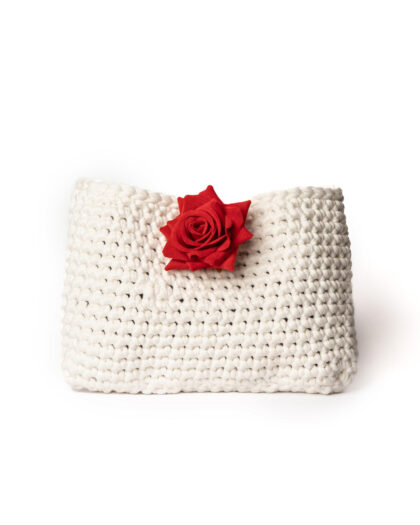 Lunetta - Bianca con fiore a spilla