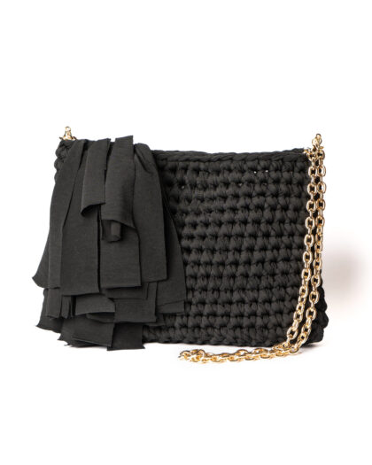 Lunetta - nera con frange laterali