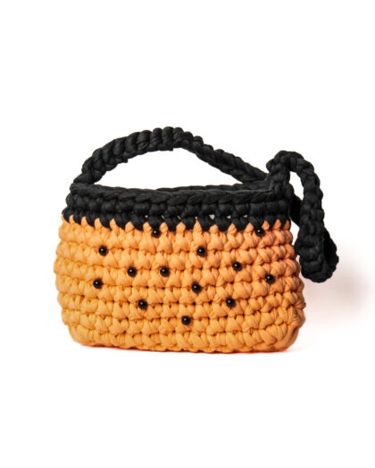 Lulù - Bicolor Arancione e Nera con perline nere