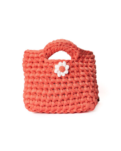 Mini Lulù - Rosa Salmone con fiore cucito a mano