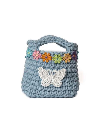 Mini lulù - Azzurra con applicazioni cucite a mano